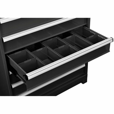 GLOBAL INDUSTRIAL Dividers for 6inH Drawer of Modular Drawer Cabinet 36inWx24inD, Black 316073